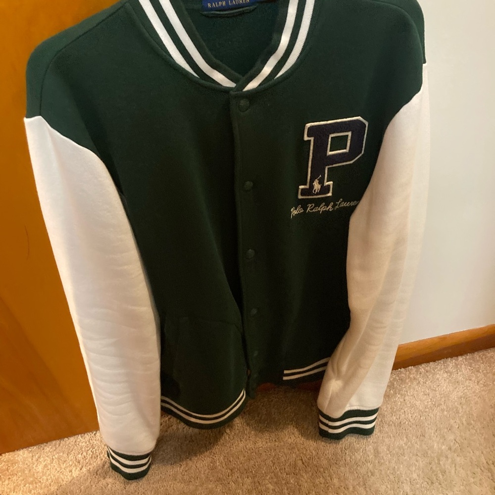 Ralph Lauren Varsity Jacket in Forest Green and White
